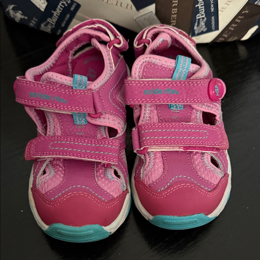 Stride Rite Pink and Teal Kids Sneakers